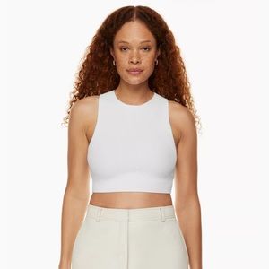 Babaton sculpt knit racer cropped tank. White. Small. Never worn.